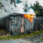 Spłonął garaż w Katowicach. To było prawdopodobnie podpalenie