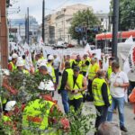 Około 200 górników protestuje w Katowicach. Blokują ulicę Warszawską – tam ma swoje biuro premier
