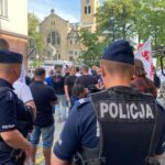 Związkowcy protestowali przed biurem Mateusza Morawieckiego w Katowicach. Spisała ich policja