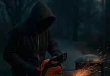 Mężczyzna piłą elektryczną niszczył kosze na śmieci w centrum Katowic